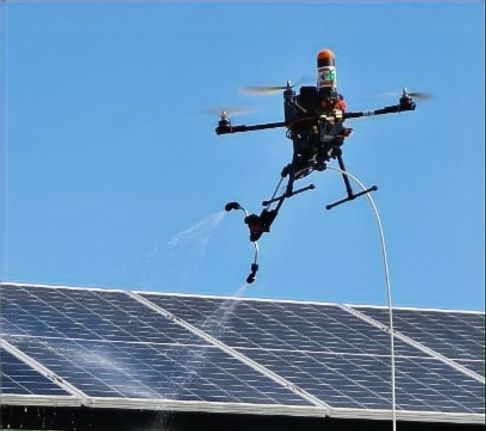 nettoyage par drone de panneaux photovoltaïques et