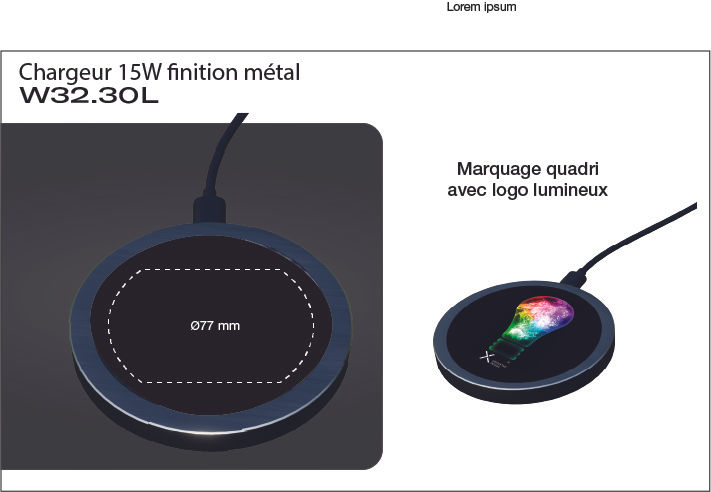 Miniature : W32 - Chargeur 15W finition métal