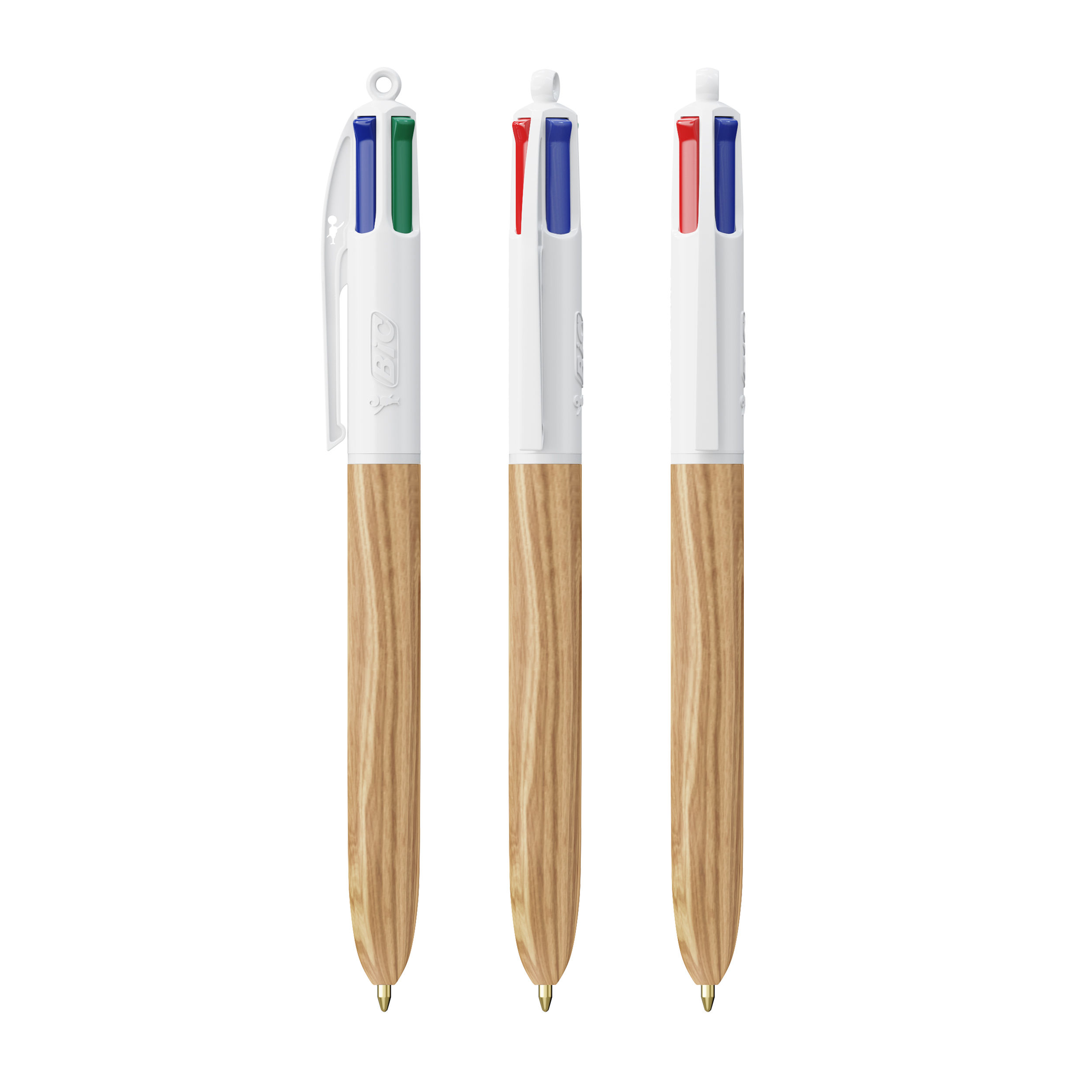 BIC® 4 Couleurs® Wood Style with Lanyard
