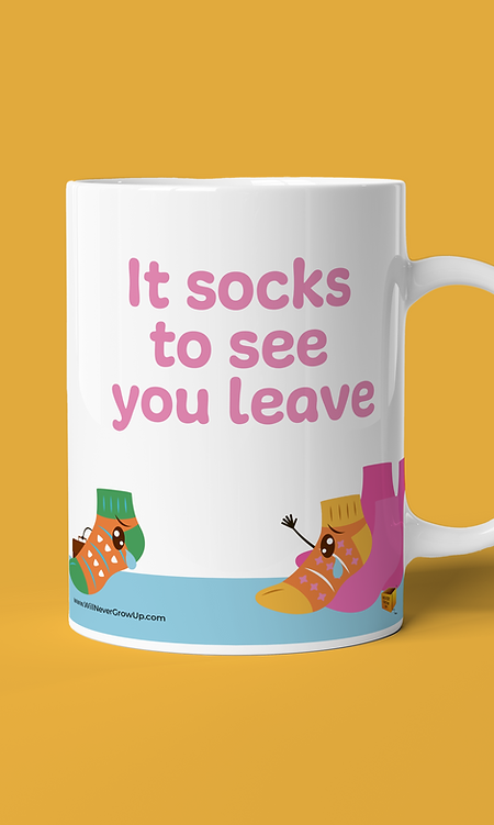 Socks to see you leave Mug
