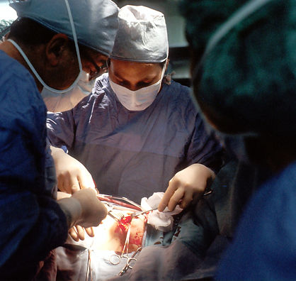 Biopsy. A Caucasian woman patient is bei