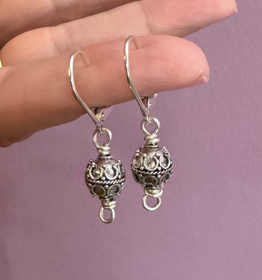 Thumbnail: Ornate Bali Sterling Silver 925 Earrings