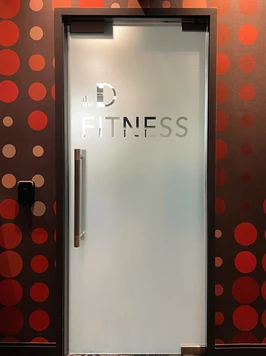 The D Fitness commercial interior doors with glass