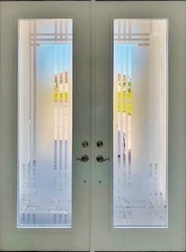 Checker Please decorative front doors with glass