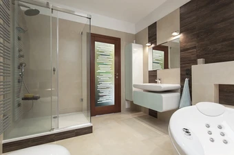 Custom Interior Glass Doors Design for Modern Bathroom.