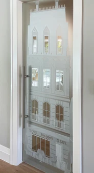 custom interior glass wine cellar door