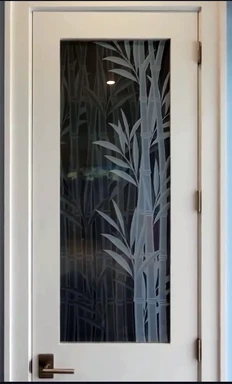 two fields of bamboos for entrance glass door design