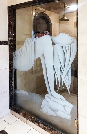 Venus on The Shower decorative shower doors