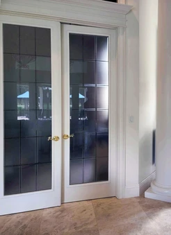 Double Interior Door with Glass Designs