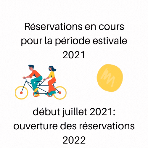 Réservations en cours pour cet été 2021.