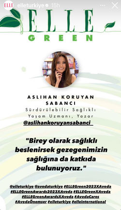 Aslihan Koruyan Sabanci Elle Green 2023 X Aveda” Konferansı