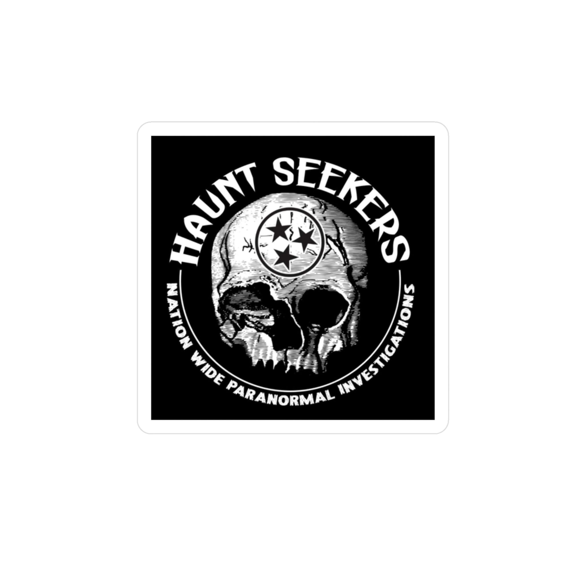 Haunt Seekers Skull Vinyl Decals for Paranormal Fans