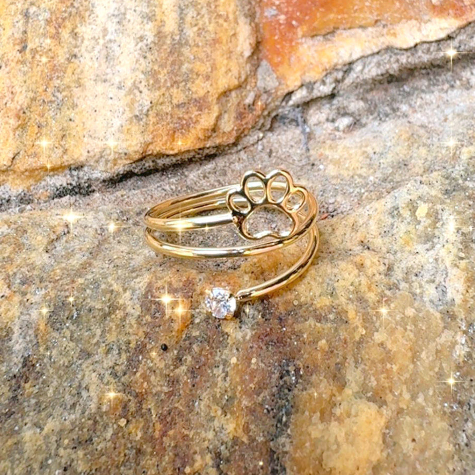 Miniatura: ANEL 2 VOLTAS PATINHA E ZIRCÔNIA - OURO