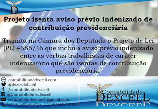 Projeto isenta aviso prévio indenizado de contribuição previdenciária