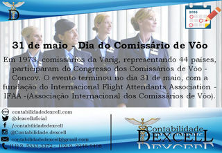 31 de maio - Dia do Comissário de Vôo