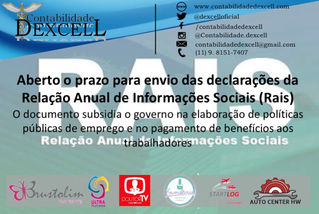 Aberto o prazo para envio das declarações da Relação Anual de Informações Sociais (Rais)