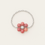 Miniature : Bague chaînette fleur en rhodonite en Argent 925 sur fond blanc