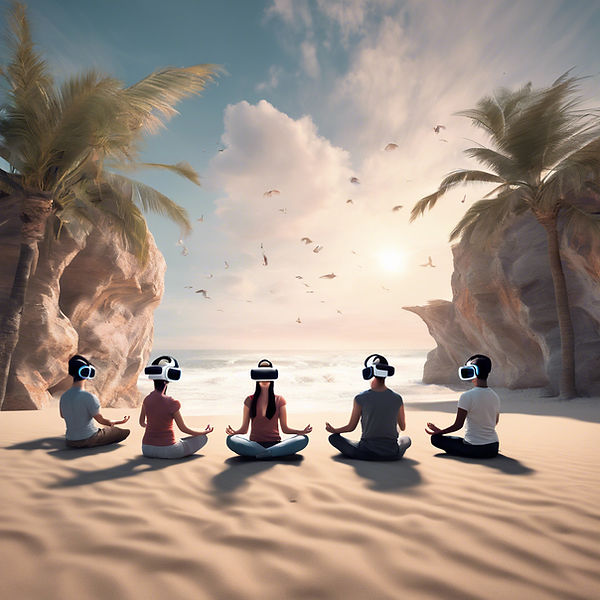 Landscape image of people meditating on the beach wearing VR headsets.jpg