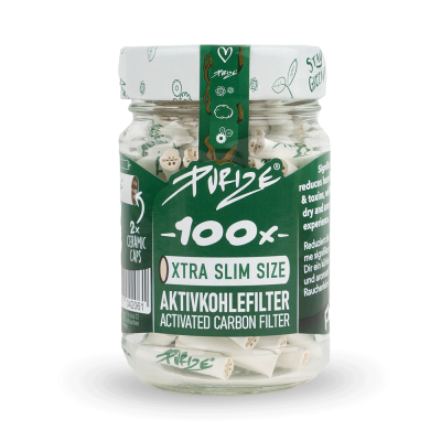 100 PURIZE® XTRA Slim Size 6mm - Aktivkohlefilter