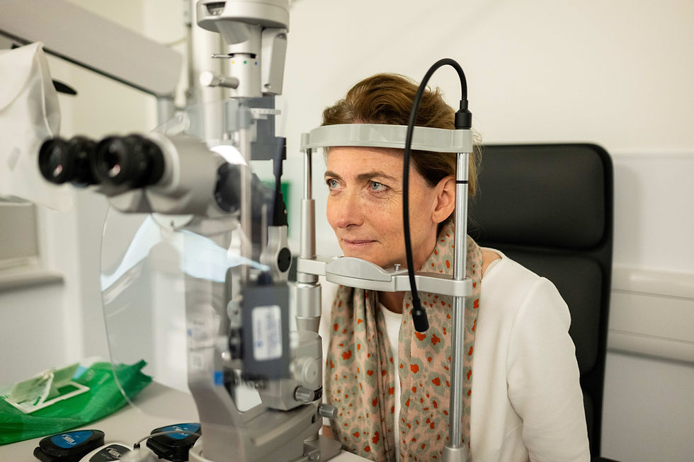 Pam Cox MP gets an eye test