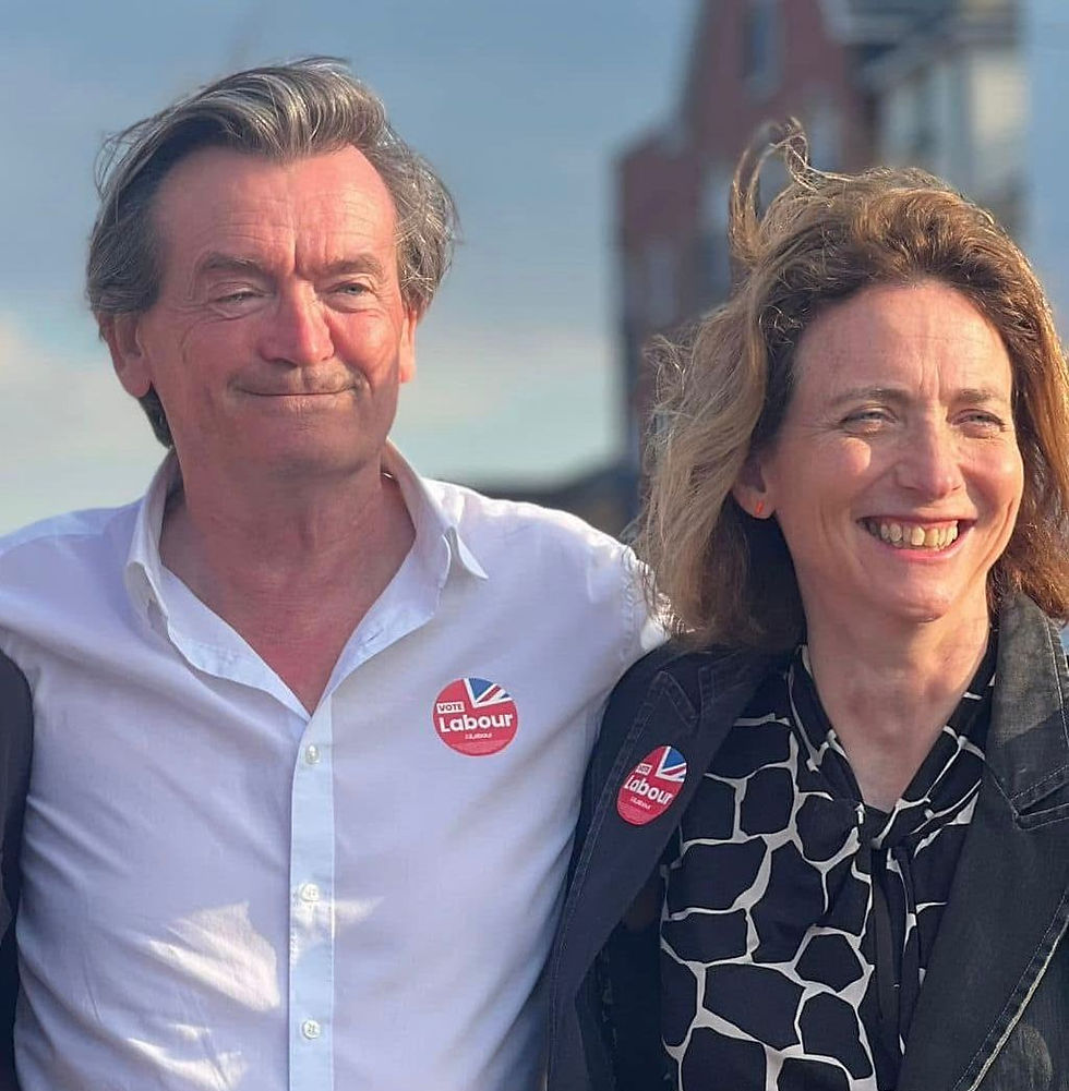 Pam Cox pictured with clean water campaigner Feargal Sharkey