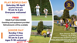 Give lawn bowls a go! Free tasters 30 April & 1 May