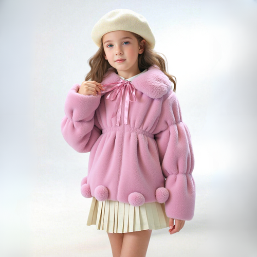 RAVEN - PINK PLUSH FAUX FUR JACKET | ORNE MINIS | Raven - Pink