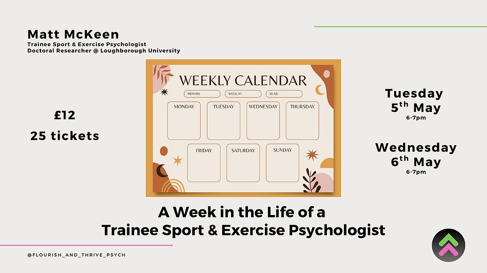 A Week in the Life of a Trainee Sport and Exercise Psychologist