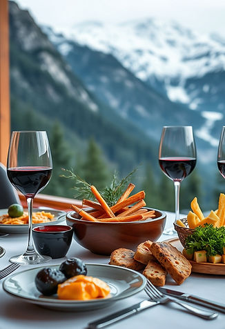 beautiful dining table set with fancy fo