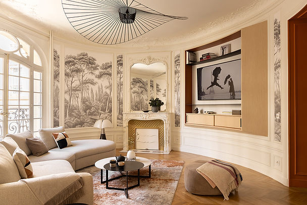 BIFUR - Projet CLEREL - Rénovaion et décoration d'un appartement bourgeois parisien - Le salon