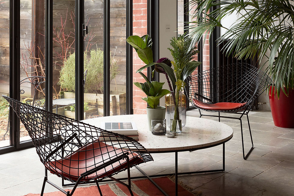 BIFUR Architecture - Projet Thermes - Rénovation d'une maison bourgeoise en Ile-de-France - Vue sur le jardin d'hiver