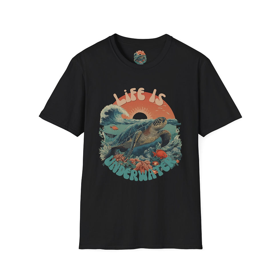 Thumbnail: T-Shirt — "Life Is Underwater" Sea Turtle Vintage Sunset Tee