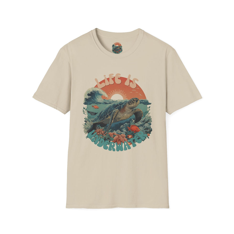 Thumbnail: T-Shirt — "Life Is Underwater" Sea Turtle Vintage Sunset Tee