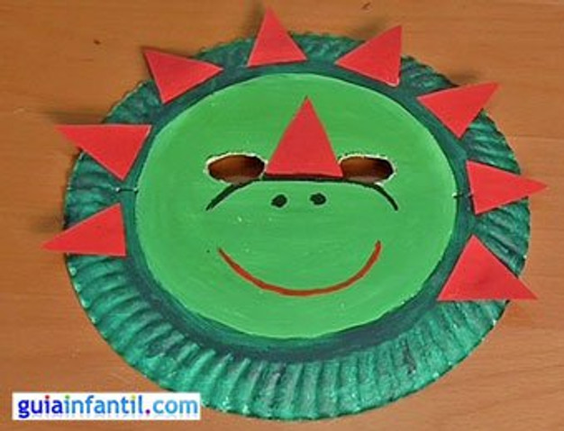 Como Hacer Una Mascara De Dinosaurio Con Plato De Papel