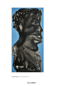 Kiro URDIN - The First Man, 2022, oil on canvas 200 x 100 cm