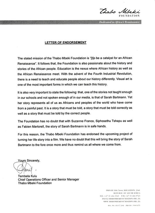 Thabo Mbeki Foundation Letter of Endorse