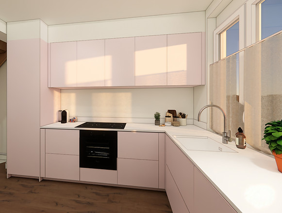 Détail de décoration murale avec cadres minimalistes et étagères fines en bois.