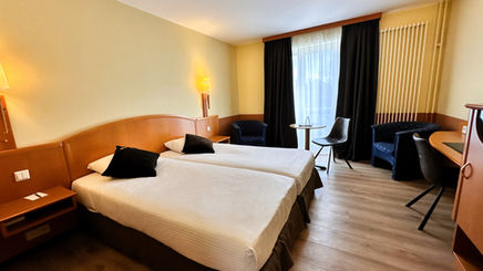 Chambre standard twin moderne à l'hôtel Melba