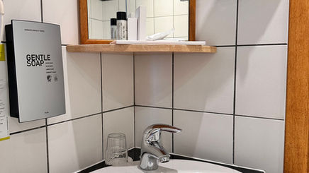 Evier et produits de salle de bain à l'hôtel Melba
