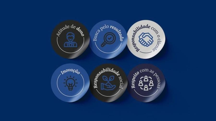 Adesivos com os valores