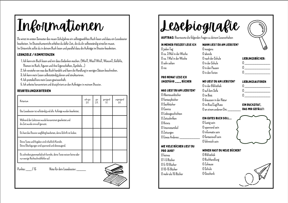 Miniaturbild: Lesedossier für individuelle Lektüren