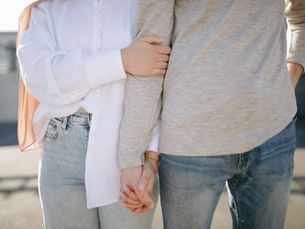 Couple holding hands