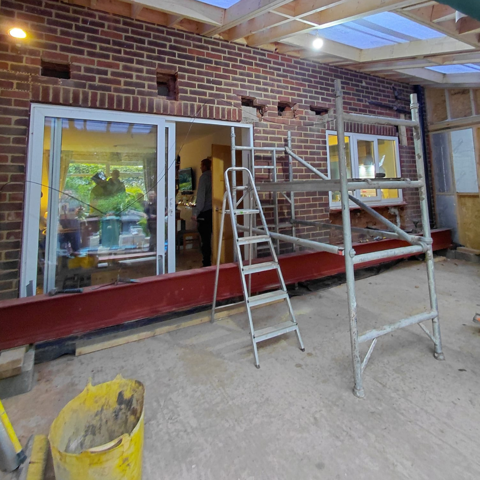 rear extension under construction in Leeds