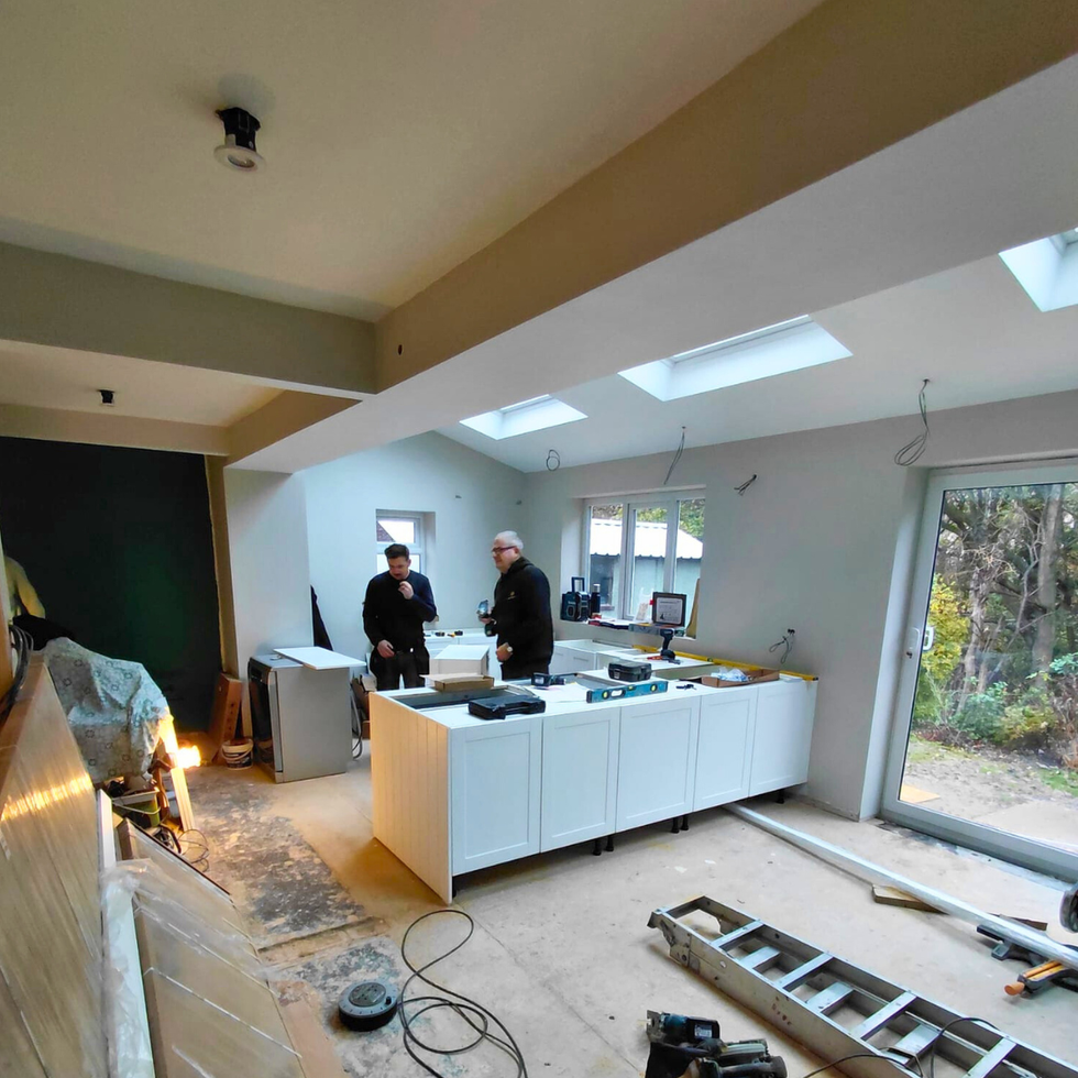 kitchen installation to new rear extension in Leeds