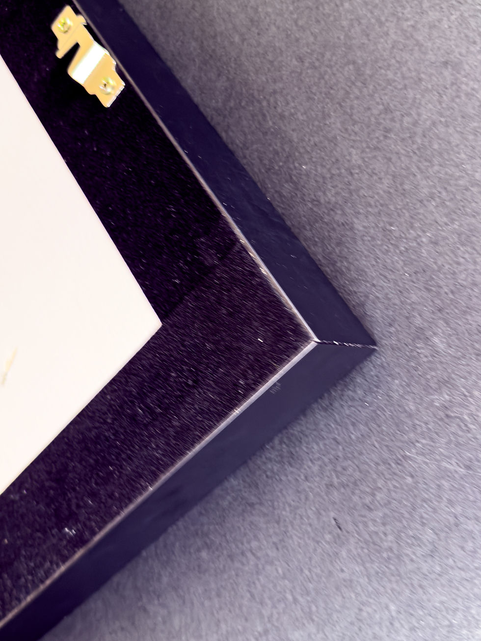 Thumbnail: Framed McLaren F1 MP4/8 Diorama featuring 1:43 scale model and silver laser-etched aluminum plaque in solid black wood frame.