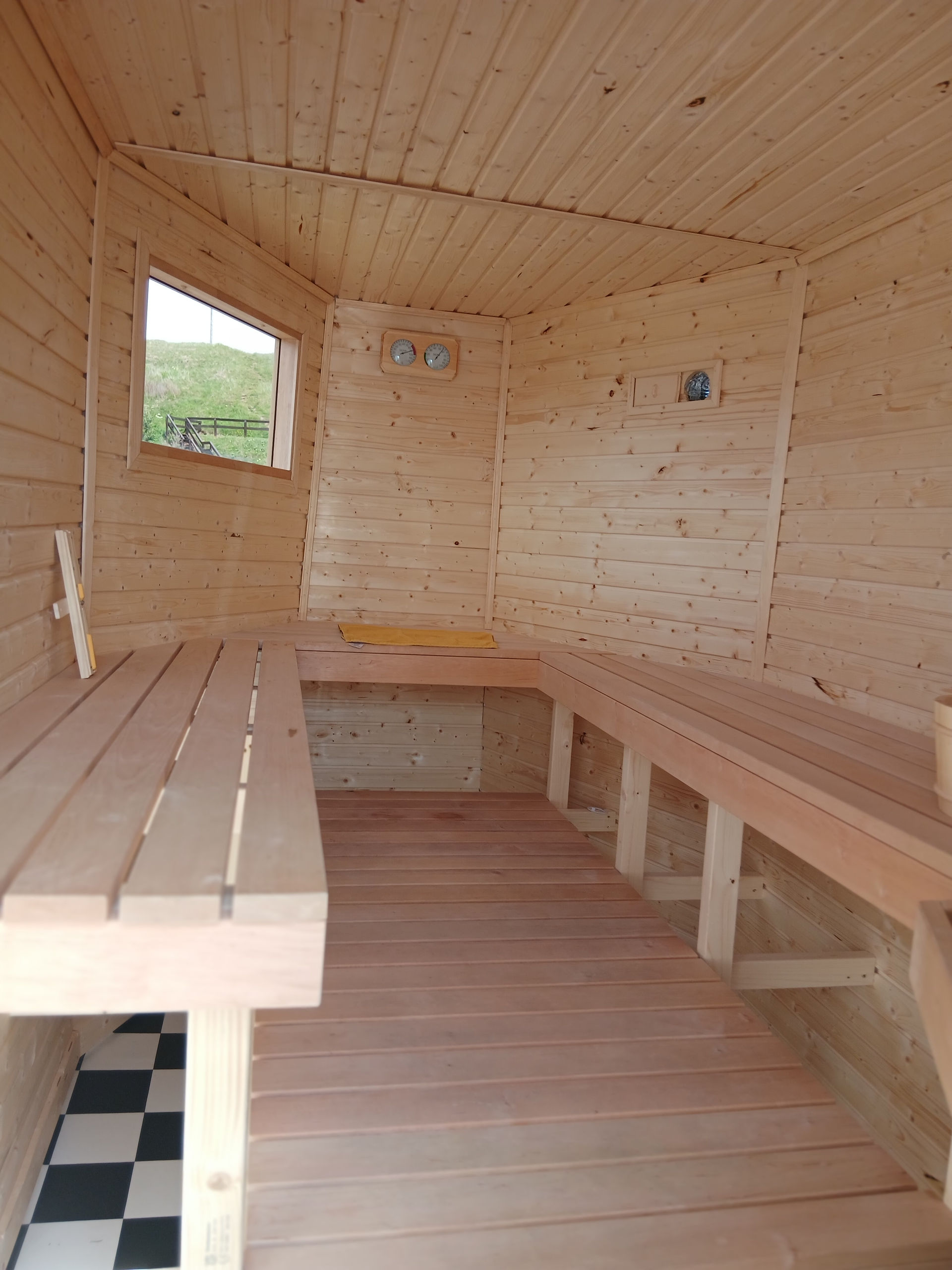 Bright wooden Sauna interior