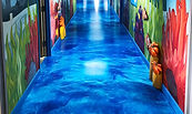 Sky blue with deep blue epoxy floor