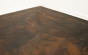 Dark brown epoxy floor corner detail