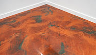 Stunning epoxy floor corner detail, M & D's Custom Coating