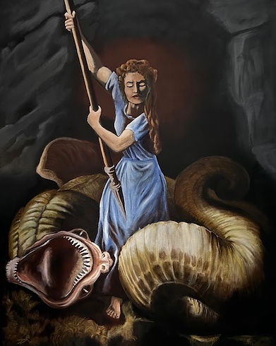 Greta & The Serpent_Acrylic & Oil_38X54_2024.jpg